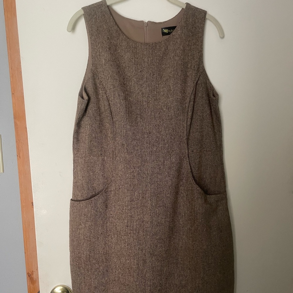 Angeleye London dress.Size L.Classic style.Muted tweed brown. Lined,back zipper.